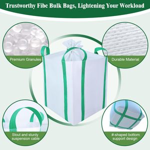 Sacs de conteneurs en polypropylène tissé robustes Huamaohengchun35"L x 35"W x 43"H, capacité de charge de 4400 lb, fond plat avec fermeture à cordon pour usage industriel et agricole - Product Image 2