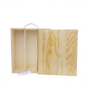 Handmade Rectangle Plywood Wooden Wine <b>Box</b> With Handle For <b>Gift</b> And Craft Use Made in VietNam - Product Image 1