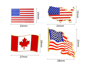 Badges de drapeau personnalisés, épingles de revers, épingles en émail souple et dur pour les États-<span class=keywords><strong>Unis</strong></span>, broches personnalisées en émail dur pour le <span class=keywords><strong>Canada</strong></span>, 22 mm - Product Image 6