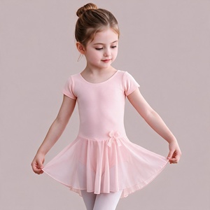 Justaucorps de ballet pour filles, robe de danse tutu, tenue de danse à manches courtes, tenue d'entraînement pour performance - Product Image 6