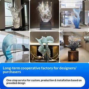Sculpture en résine abstraite transparente semi-artisanale sur mesure pour l'extérieur, hôtels, maisons d'exposition, centres d'exposition, entrées - Product Image 2