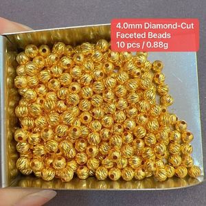 Cuentas de Oro Sólido 18K AU750, Fornituras de Joyería, Cuentas de Abaco y Linterna de Fútbol de 2.5/3/4/5mm, Venta al por Mayor para Fabricación de Collares y Pulseras DIY - Product Image 3