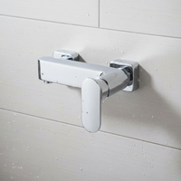 Mitigeur de salle de bain mural de luxe durable, chaud/froid, monocommande, 2 trous, 4 pouces, en laiton chromé poli, avec cartouche céramique 5
