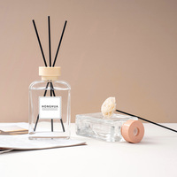 Flacons diffuseurs de parfum pour la maison en verre vides à faible MOQ, 100 ml, 200 ml, bâtonnets diffuseurs d'huile et emballage en boîte