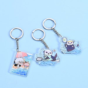 Custom Logo Cartoon <b>Anime</b> Acrylic Transparent Waterproof <b>Keychain</b> with Epoxy Glitter Design-Durable Lightweight Promotional Gift - Product Image 2