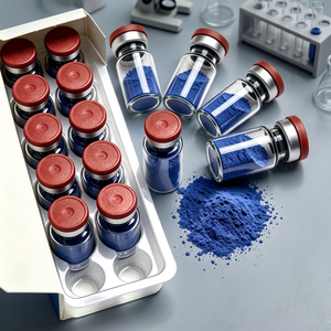 GHK-Cu de qualité cosmétique pour les soins de la peau, prix en gros, peptide réparateur cutané, poudre de peptide de cuivre bleu, matière première GHK Cu pour les soins du visage - Product Image 1