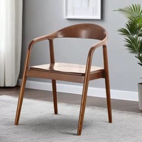 Chaise de salle à manger nordique en bois massif décontracté brun frêne bois bureau dossier Simple ménage Table à manger chaise pour Restaurant hôtel