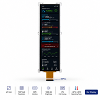شاشة TFT LCD ممتدة مقاس 6.9 بوصة من TMK بدقة 720*1440 IPS MIPI وسطوع عالي 1000cd/m مع إضاءة خلفية LED واسعة النطاق الحراري -30 درجة مئوية إلى +85 درجة مئوية