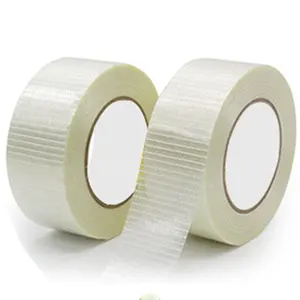 Filament Glass Fibre Tape High Tensile Strength Adhesive Cross-weaved Fiber Glass Reinforced Filament Packing Tape