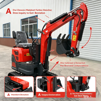 Mini-excavatrice sur roues KATOCASE 1 tonne, moteur Koop, couple élevé, couleur rubis, capacité de la benne de 0,02 m³, garantie 1 an, livraison gratuite