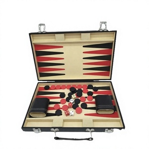 Custom Backgammon Set Foldable Game Board Travel Chess Game for <b>Entertainment</b> - Product Image 3