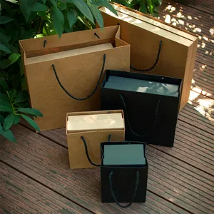 Gift set Tote bag Black Fine paper box paper bag merchandise clothing shopping bag customize your own LOGO
