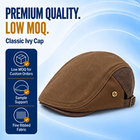 Casquette plate classique marron café foncé contrastant pour hommes et femmes, casquette Ivy avec sangle réglable et boucle bronze, décontractée, vente en gros