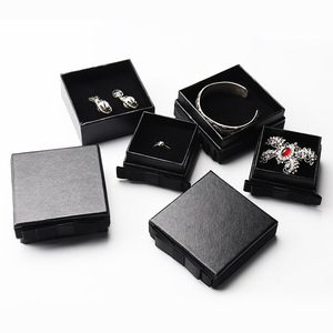 Luxury <b>Black</b> Rigid Jewelry <b>Box</b> With Gold Foil Logo Satin Liner And Ribbon For Watch Eyewear Packaging Custom OEM Design - Product Image 4