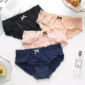 Pasokan Pabrik Grosir Wanita Pakaian Dalam Sutra Es Celana Dalam Anak Perempuan Lucu Ruffle Lembut Kualitas Tinggi Celana Dalam Mulus - Product Image 4