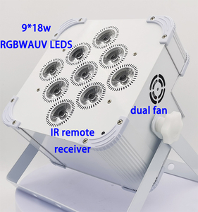 ไฟพาร์ LED สำหรับงานแต่งงาน ขายดี ใช้แบตเตอรี่ไร้สาย DMX 6in1 Uplight 9x18W RGBWA UV สำหรับงานดีเจ - Product Image 2