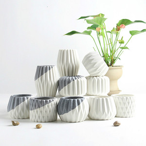 Pots de fleurs vertes, bonsaï, plantes succulentes, jardin, balcon, maison, conteneur de fleurs en céramique, intérieur et extérieur - Product Image 1