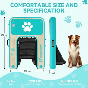 Plataforma Flotante Resistente para Perros, Rampa Inflable Plegable para Mascotas, Plataforma de Escalada Segura para Perros Pequeños, Medianos y Grandes de hasta 220 Libras - Product Image 4