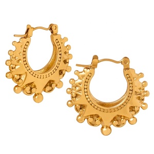Bijoux de haute qualité fabrication en gros boucles d'oreilles en acier inoxydable plaqué <span class=keywords><strong>or</strong></span> à bas quantité minimale de commande boucle d'oreille créole - Product Image 1