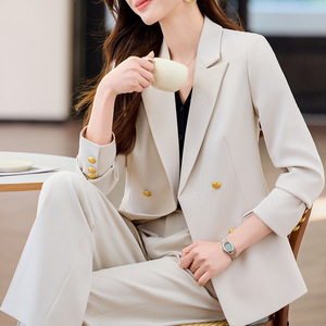 Women's Suit Set Polyester Worsted Full Sleeve Spring Office Lady Professional Formal Casual Style - Product Image 2