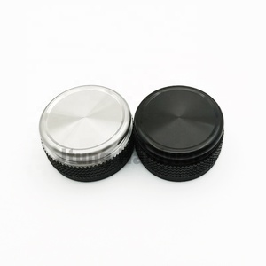 블랙 노브 컨트롤 노브 25mm 실버 금속 회전 컨트롤 포인터 널링 노브 - Product Image 5