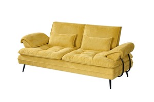 <span class=keywords><strong>Canapé</strong></span> sectionnel moderne <span class=keywords><strong>3</strong></span> <span class=keywords><strong>places</strong></span> en tissu avec sièges confortables rembourrés en éponge, pieds en métal durables, design rotatif pour salon - Product Image 3