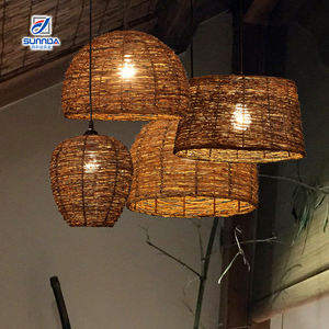 Vintage bambou rotin <span class=keywords><strong>lustre</strong></span> traditionnel <span class=keywords><strong>à</strong></span> la main pendentif lampe pendentif accroché lumière pour hôtel appartement villa restaurant - Product Image 1