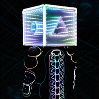 Cube Magique 3D Led Costumes De Danse De Salon Vêtements LED Robot Lumières Lumineux Scène Danse Performance Spectacle Porter Performance Porter