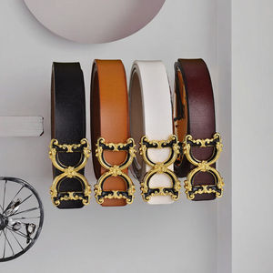 Cinturón de Cuero Vacuno con Hebilla de Aleación de Lujo para Mujer, Estilo Retro, Decoración para Jeans, Logotipo Personalizado - Product Image 2