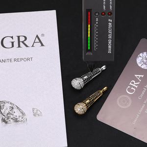 Мужское Колье из серебра 925 пробы с муассанитом - Product Image 3