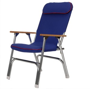 Chaise pliante en <span class=keywords><strong>toile</strong></span> à dossier haut bleue <span class=keywords><strong>de</strong></span> Xiamen Sunshine Marine Hardware Supplier, pliable <span class=keywords><strong>pour</strong></span> un rangement facile - Product Image 1