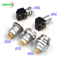Conector Circular Push-Pull Macho y Hembra OURCONN EGG EEG ECG de 2, 3, 4, 5, 6, 7, 8, 9, 10, 12, 14, 16, 18, 19, 20, 22, 24, 26 y 30 Pines
