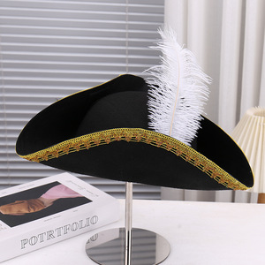 <span class=keywords><strong>Sombrero</strong></span> de Capitán <span class=keywords><strong>Pirata</strong></span> Caribeño a Rayas, Moderno, 100% Algodón, Transpirable, para Adultos, Primavera/Verano, 48-50cm, para Fiesta de Halloween - Product Image 3