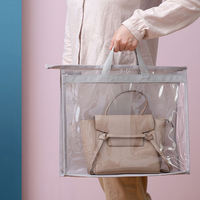 Housse de protection transparente pour sac à main avec fermeture éclair et poignées