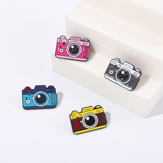 Manufacturer Custom Bulk Order Camera Lapel Pin Accept Make Your Design Enamel Pins