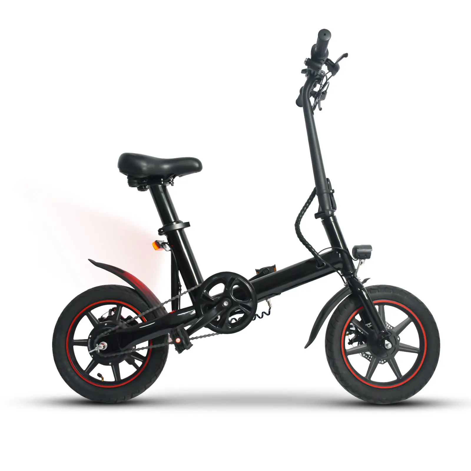 Складной электрический велосипед со склада в ЕС по цене DDP, 14 дюймовая шина, 350 Ватт, батарея 6 Ач