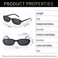 Lunettes de soleil Lbashades 2505 Classic Brand Square Retro Oval, UV400, pour femmes et hommes, polarisées, petite monture fine, fabriquées à la main en acétate.