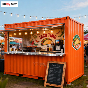 Luxury Prefab Container Commercial Coffee Shop Restaurant Fast Food Snack Chips <b>Fiberglass</b> Flat Pack Prefabricated Kiosk - Product Image 1