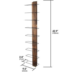 Support de rangement pour vin en bois pour la <span class=keywords><strong>cuisine</strong></span>, <span class=keywords><strong>porte</strong></span>-bouteilles mural en bois de pin et en métal - Product Image 5