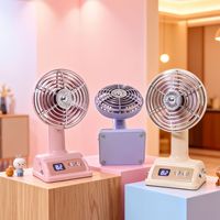 Nouveau Ventilateur Portable de Bureau Couleur Crème 2026, Recharge USB, Contrôle de Vitesse Progressif, Affichage Numérique, Moteur Brossé, Cadeau, Vente en Gros