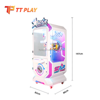 Machine à pinces à monnayeur pour la distribution de jouets en peluche, cadeaux et boîtes mystères personnalisables en plastique, avec accepteur de billets, version anglaise