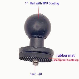 Adaptateur à bille de 1 "à 14" stable, antichoc, antidérapant, <span class=keywords><strong>fixation</strong></span> de montage de bélier de camion de <span class=keywords><strong>voiture</strong></span> avec revêtement TPU en alliage d'aluminium - Product Image 2