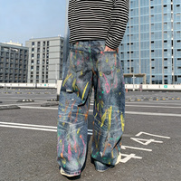 MC BUILD, fabricant de jeans en denim sur mesure, designer de jeans surdimensionnés délavés avec effet de peinture éclaboussée