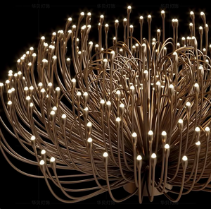 Lampada a Sospensione Moderna a Forma di Ramo d'Albero, in Rame e Acciaio Inossidabile con Finitura Dorata, Luce Bianca Calda, Paralume in Vetro, Facile Installazione - Product Image 3