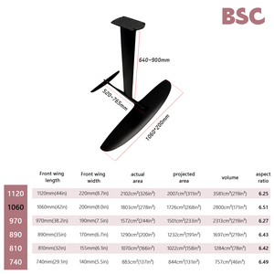 Axis Foils BSC 1060 Ala de Hidroala de Carbono para Wingfoil, SUP, WAKE y PUMP Downwind Foil, Construcción de Fibra de Carbono BSC, Excepcional - Product Image 5