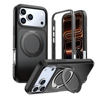 Coque magnétique pour iPhone 18 Pro Max, antichoc, avec béquille pliable et support rotatif