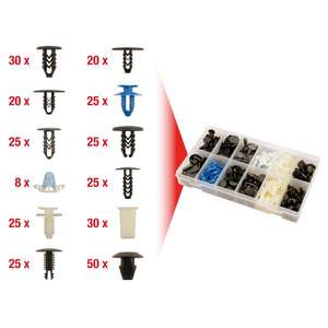 KS <b>TOOLS</b> - 420.0910 Trim <b>Clips</b> Assortment-Fiat (308 pcs) - EAN 4042146500859 BODY AND METAL SHEETS - Product Image 1