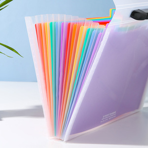 Carpeta de archivos de acordeón A4 multicolor con 13 bolsillos y Asa portátil Carpeta de archivos de arco iris expandible con pestaña de color - Product Image 4