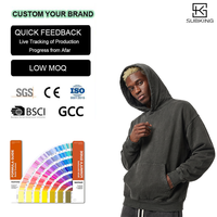Sudaderas con capucha personalizadas para hombre, de 365 g/m², con lavado ácido, estilo vintage desgastado, talla grande, con borde sin rematar, de forro polar, estilo oversize, para streetwear.