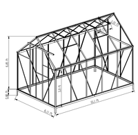 Serre de jardin moderne en métal 10x6 pieds, véranda extérieure, panneaux PC détachables, écologique, étanche, facile à assembler pour usage domestique